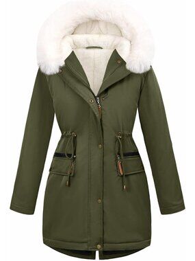Cozy Women's Winter Parka Jacket - Fleece Lined, Thick & Warm Coat for Cold